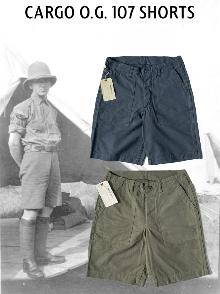 

Summer ential NonSto OG07 American Retro Waed Denim Hard Pure Cotton Bread Military Pants Straight Leg Casual orts