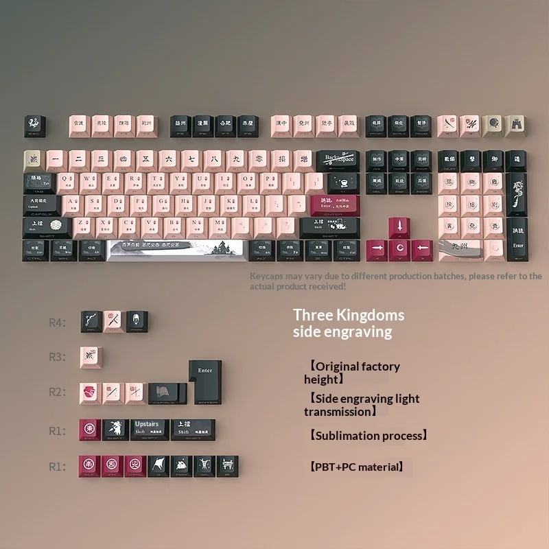 128 keycap side engraved luminous five sided sublimation small set PBT original factory