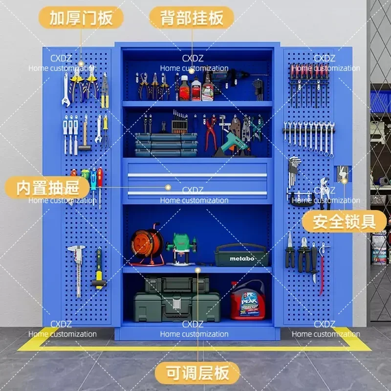 Heavy Duty Mobile Tool Cabinet Iron Storage Locker for Factory Workshop Garage Thickened Multifunctional Hardware Organizer