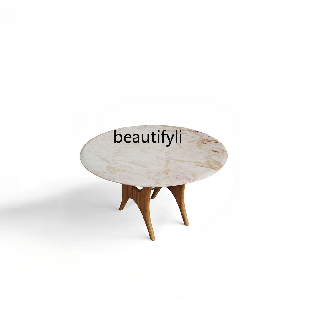 

X188 Natural Marble round Table Villa Whole House Matching Restaurant Series North America Walnut Dining Table furniture