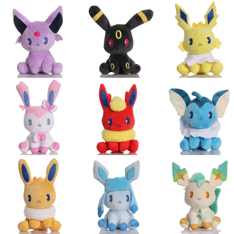 

MINISO Pokemon Eevee Коллекция Плюшевые Flareon Vaporeon Мягкая кукла Аниме Espeon Umbreon Glaceon Leafeon Sylveon Игрушки Подарок для детей