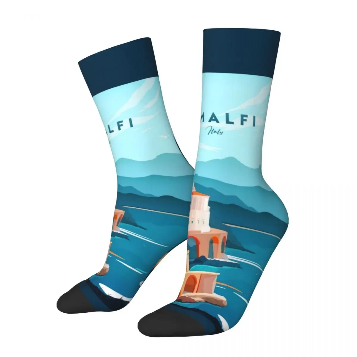 All Seasons Cool Men's Women's Amalfi Coast Italy Crew Socks Merch Soft Socks Soft Birthday Present