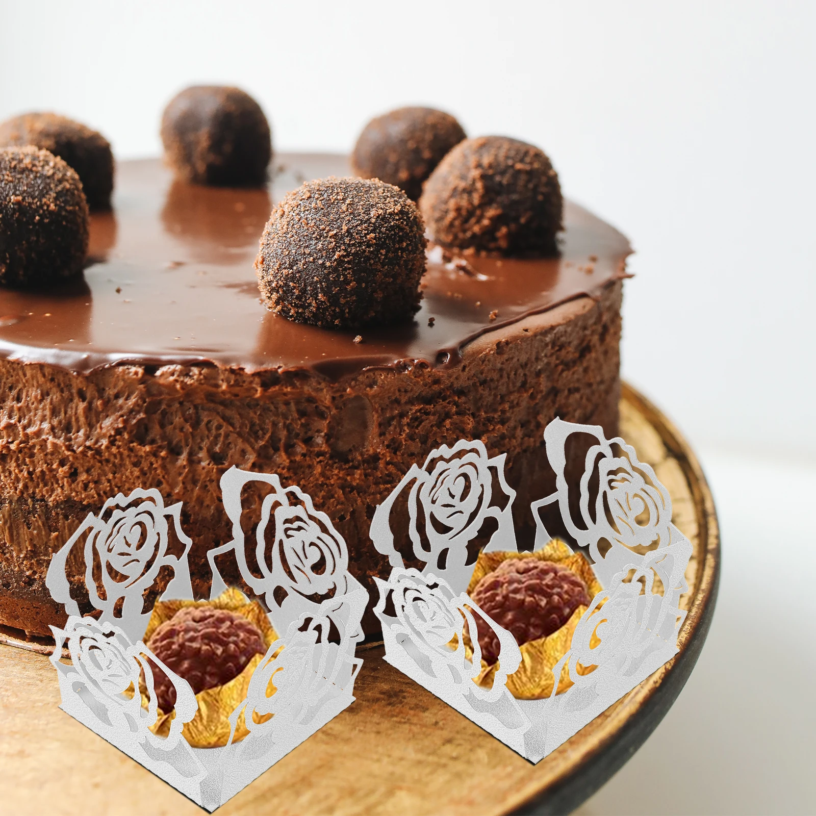 

50Pcs Chocolate Wrapper Hollow Design Candy Cups Party Supply Chocolate Storage Elegant Table Centerpieces for Party