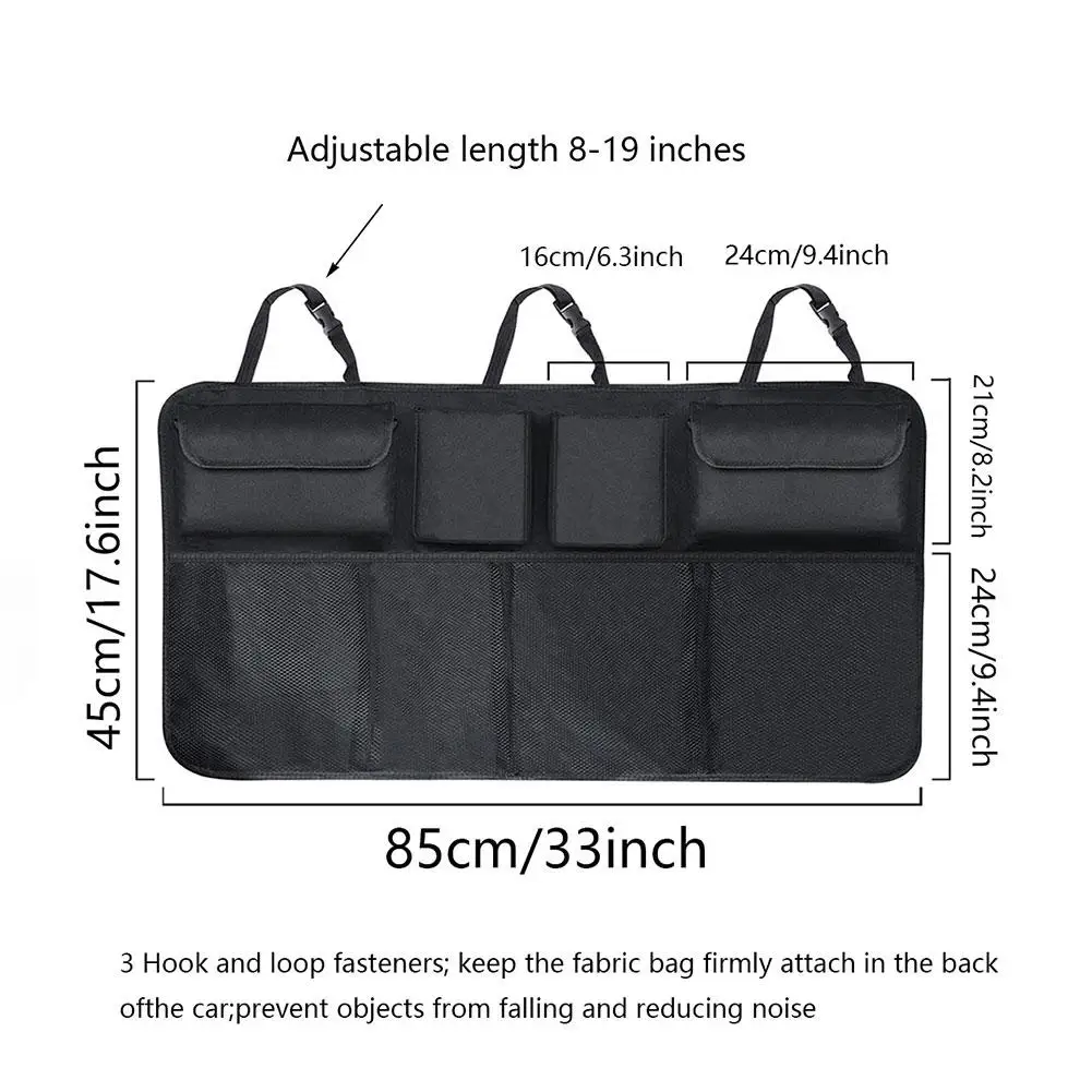 Car Trunk Organizer Large Capacity Foldable Waterproof Wear-Resistant Oxford Cloth  Multi-Functional  Car Rear Seat Back Storage