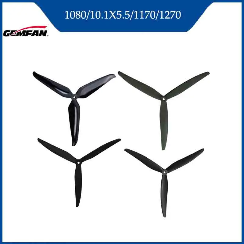 

Gemfan 1080/10.1X5.5/1170/1270 Glass Fiber Nylon Propeller 3-Blade Props For FPV Drone Freestyle For Long Range DIY Parts 2Pairs