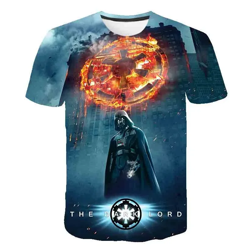 Star Wars Tshirts 3d Print Disney Darth Vader Kids T Shirt Summer Fashion Cartoons T-shirt Boys Girls Crew Neck Loose Tshirt Top