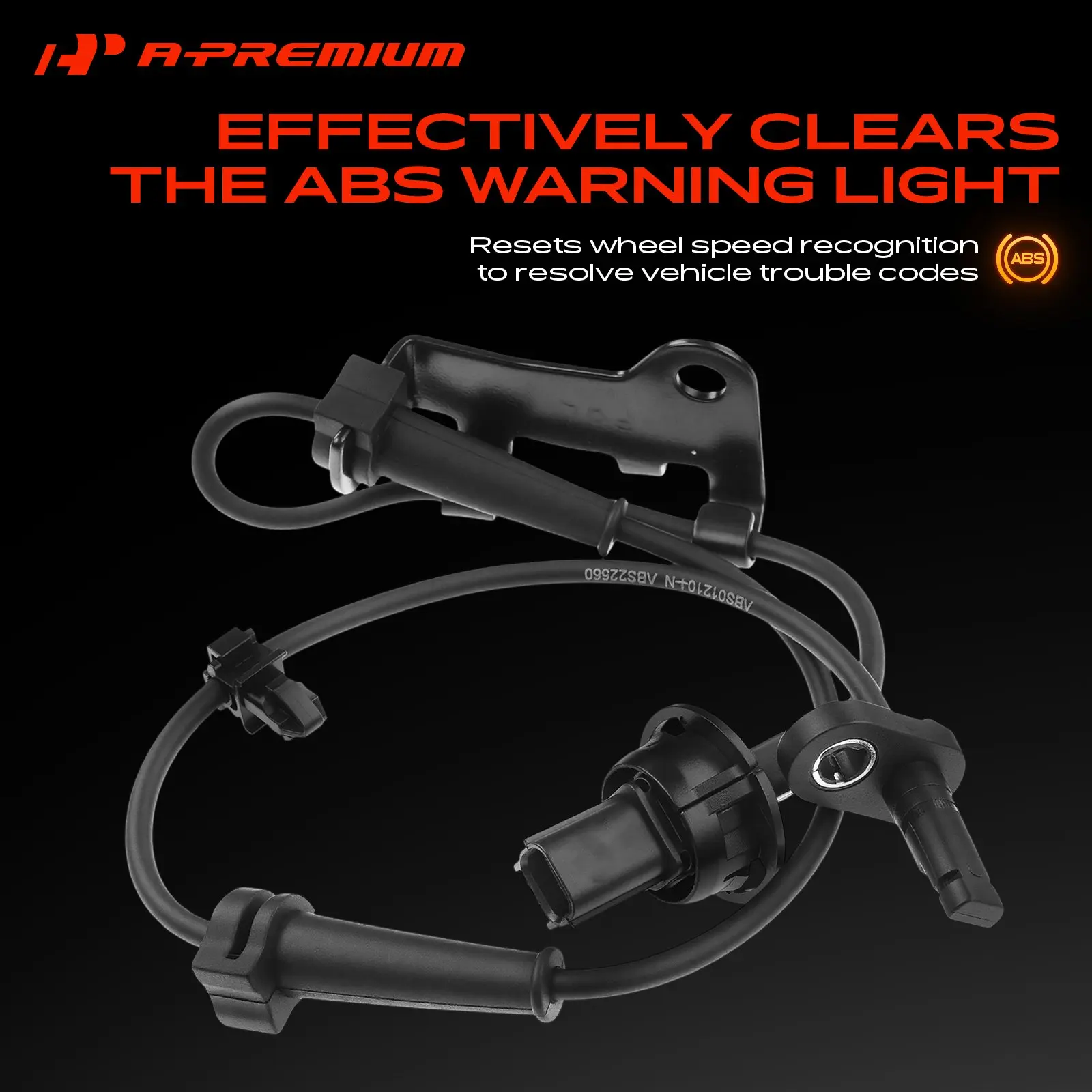 A-Premium Front Driver Side ABS Wheel Speed Sensor for Honda Fit 2009-2013 Insight 2010-2014 CR-Z 2011-2015 3