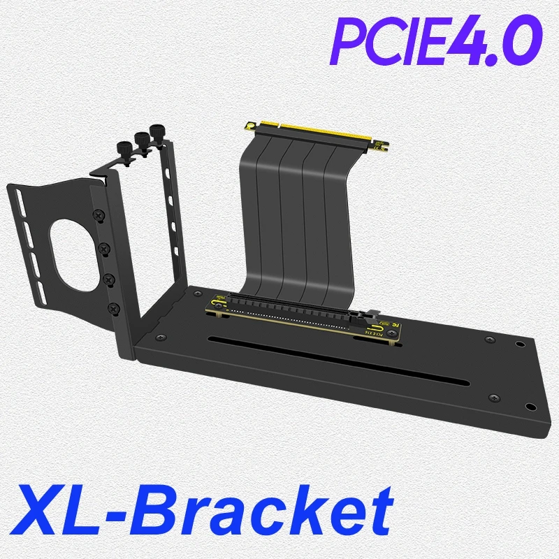 PCI Express 4.0 Vertical GPU Mount 3-Slot Holder Kit with 16X Riser Extension Cable Graphics Card Long Bracket for Enhanced PC B
