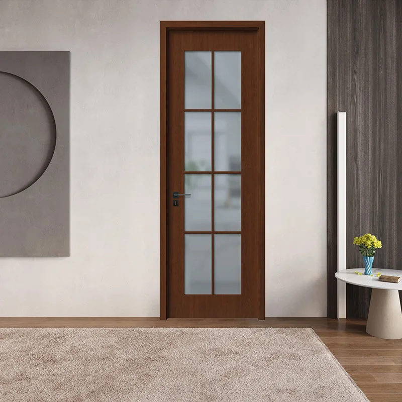 New Chinese-style solid wood composite multi-layer paint door Original French bedroom casement room door room soundproof bedroom