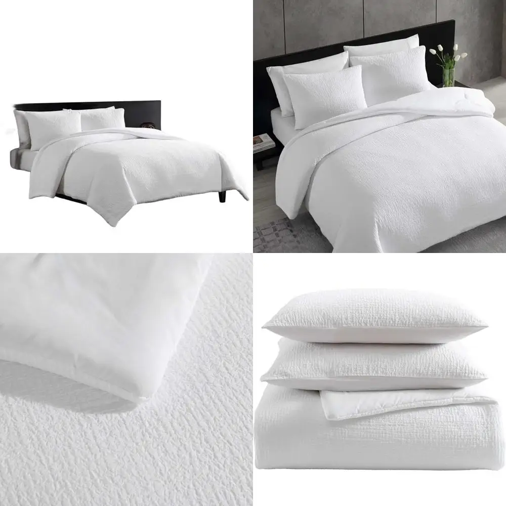 

Комплект пододеяльников из хлопка размера «king-size» с пуговицами и угловыми завязками, комплект постельного белья из трех предметов с пышными белыми краями