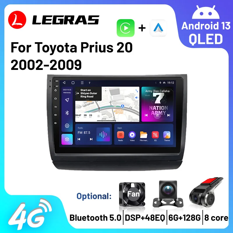 

Android 13 Car Radio For Toyota Prius 20 2002-2009 Wireless Carplay Multimedia Stereo Player GPS Navigation Car Bluetooth Audio