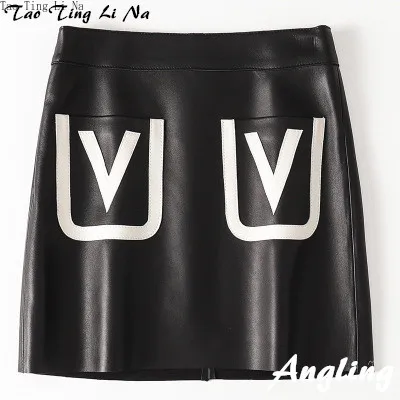 

Tao Ting Li Na New Fashion Genuine Real Sheep Leather Skirt H43