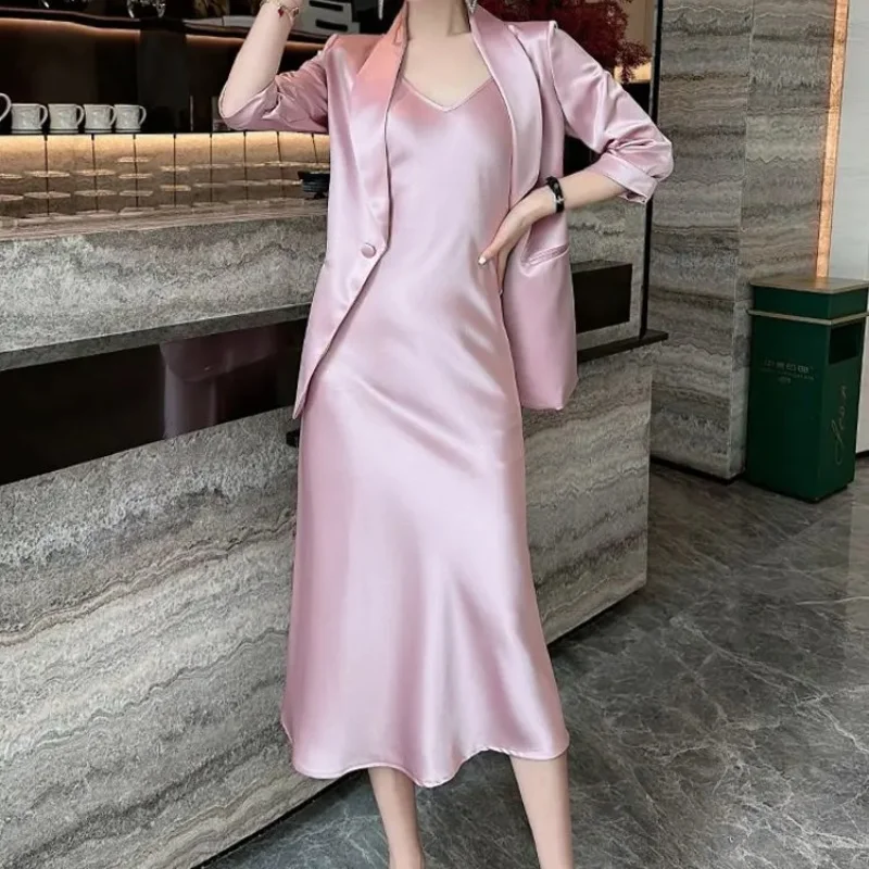 Woman Outfit Dress Mature 2 Pieces Sets for Women Office Suits Festival Vintage Y2k Streetwear Full Clothing Trend 2024 Korea