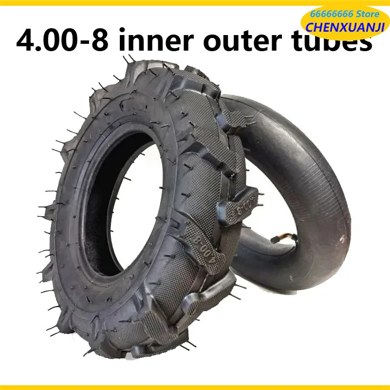 for Micro Tillers, Agricultural Machinery Tires4.00-8 Tires, Suitable , 400-8 Rubber Inner and Outer Tire Accessories