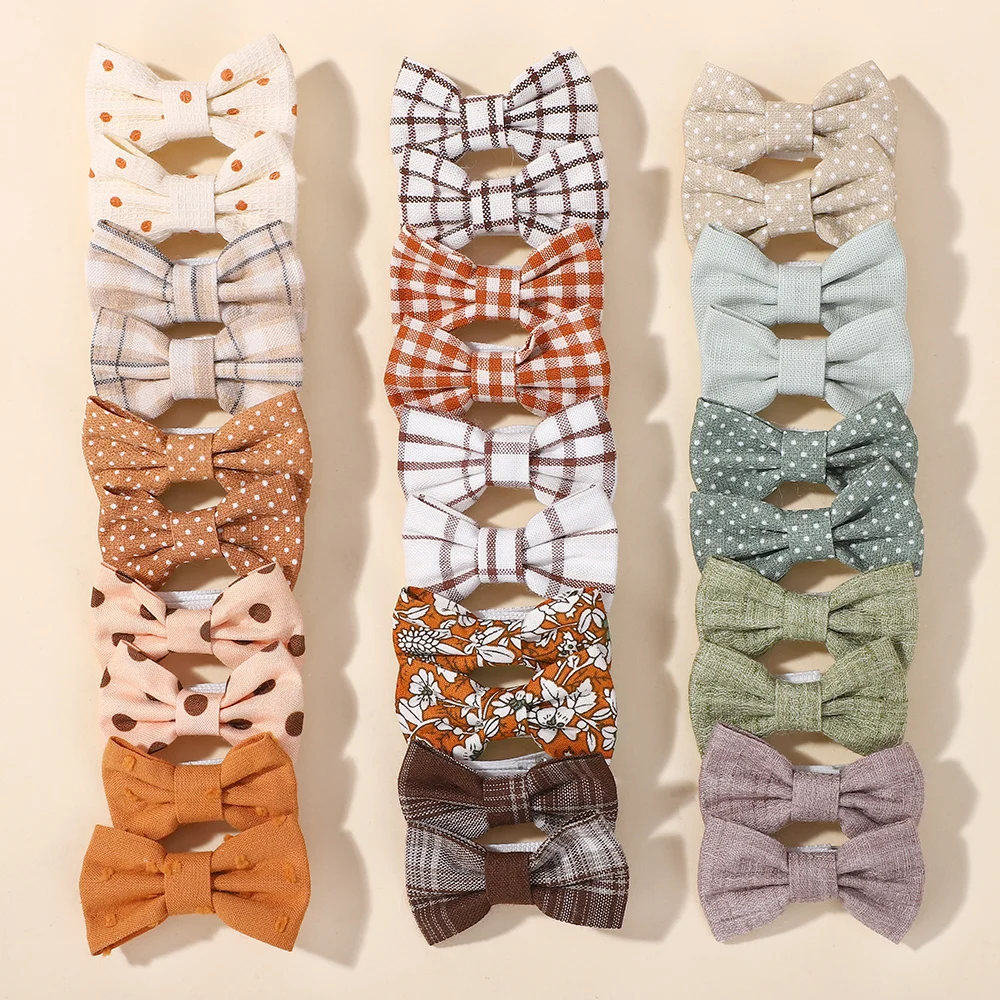 20 teile/satz Schöne Kinder Bögen Haar Clips für Mädchen Haarspange Boutique Vollständige Abdeckung Stoff kinder Kopfbedeckungen Baby Haar Zubehör