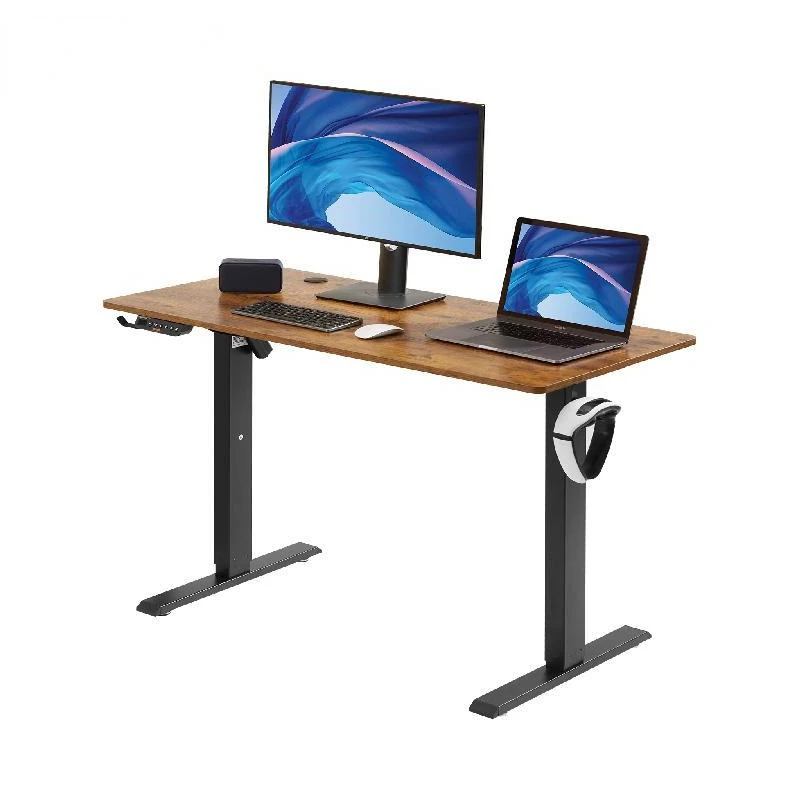 Desk Height Adjustable Standing Desk W/ Dual Protecting System High Load Capacity Table for Home Office