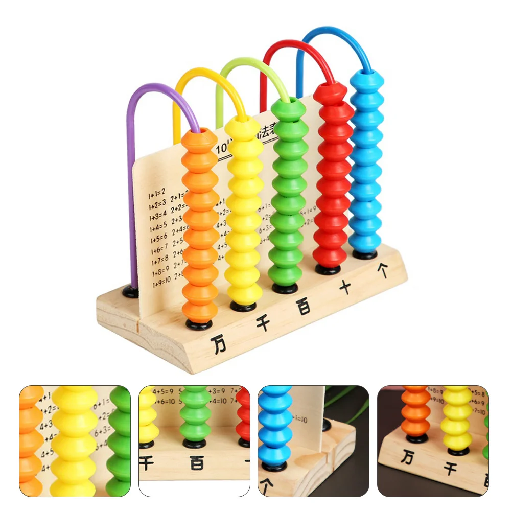 

Wooden Educational Abacus Children Calculation Tool 5 Rod 10 Colorful Beads Counting Rack Early Math Learning Kids Abacus