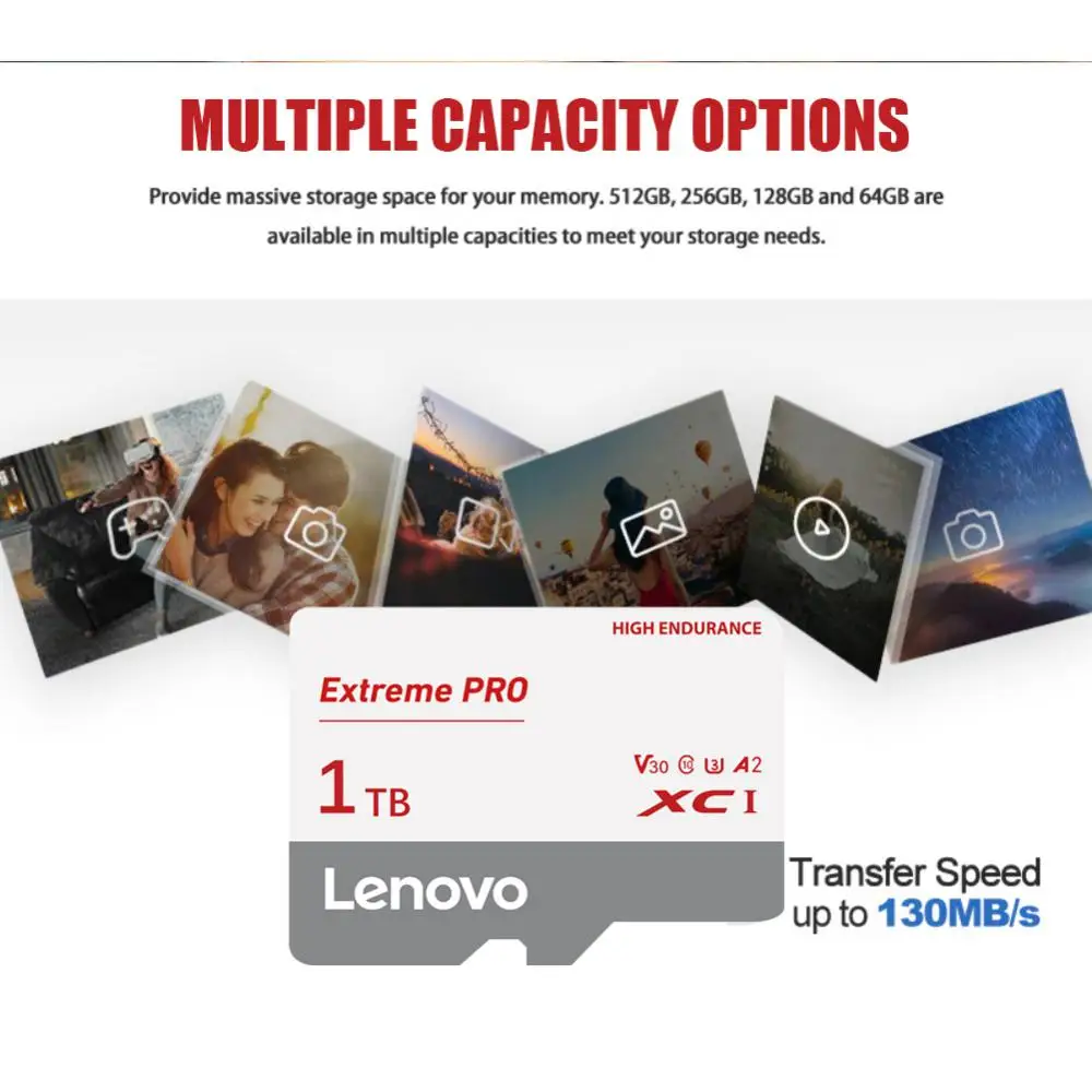 Lenovo Memory Card 2TB 1TB Micro TF SD Card 256GB High Speed Mini SD Card 512GB 128GB Class 10 TF Card For Nintendo Switch Ps5