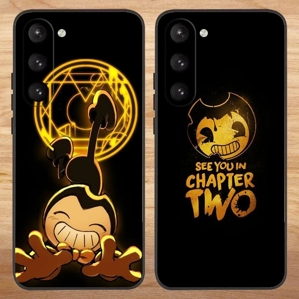 B-Bendy And The Ink Machines Phone Case For Samsung S23,23,22,30,21,10,9,Note20 Ultra,Lite,Ultra,5G,Plus,FE,Black Soft Case