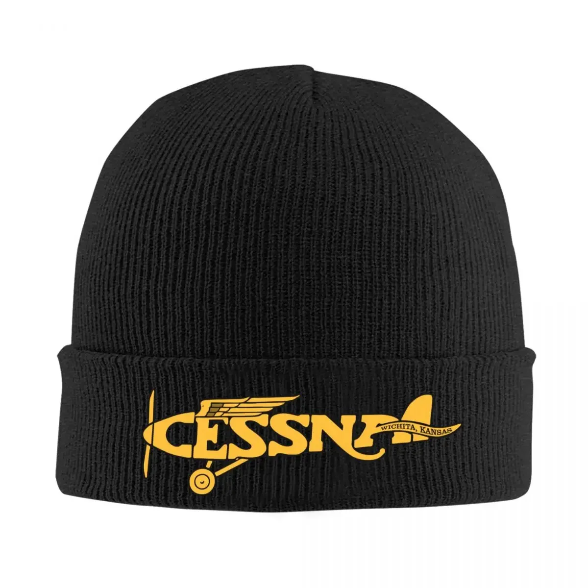 

Cessna Logo Knitted Bonnet Caps 100% Cotton Fashion Keep Warm Hats