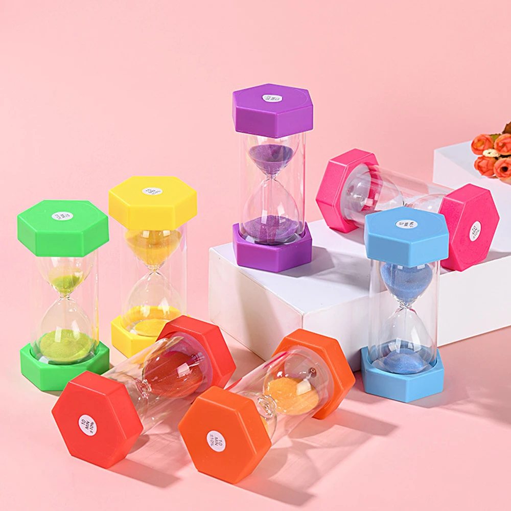 3/5/10/15/20/30 Minutes Hourglass Sand Timer Colorful Sandglass for Kids Plastic Sand Clock Gift Kitchen Timer Home Desk Decor