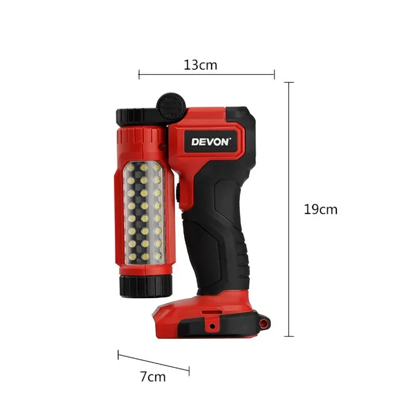 Luz de acampada Universal, 5521-li, 20v, giratoria, portátil, recargable, para lugar de trabajo, Camping al aire libre, plataforma de batería