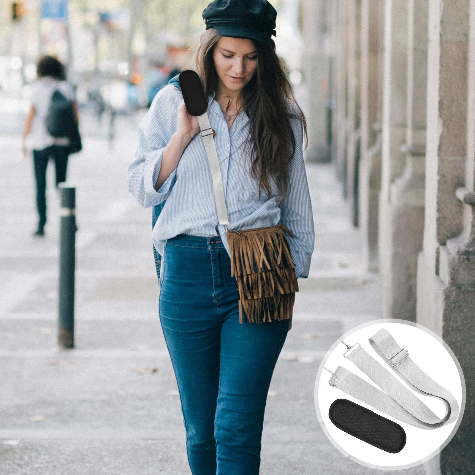 

Нейлоновый регулируемый плечевой ремень с толстой широкой подкладкой, сменный ремень для сумки-мессенджера, сумки для инструментов, сумки для ноутбука, с металлическими крючками