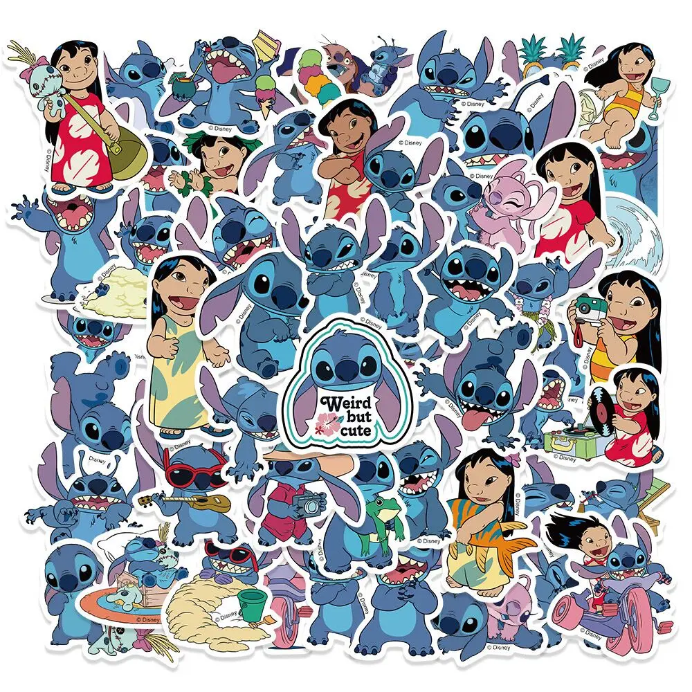 10/50pcs Cute Disney Cartoon Lilo Stitch Stickers Graffiti for Scrapbook Laptop Phone Luggage Skateboard Decals Sticker Toy Gift