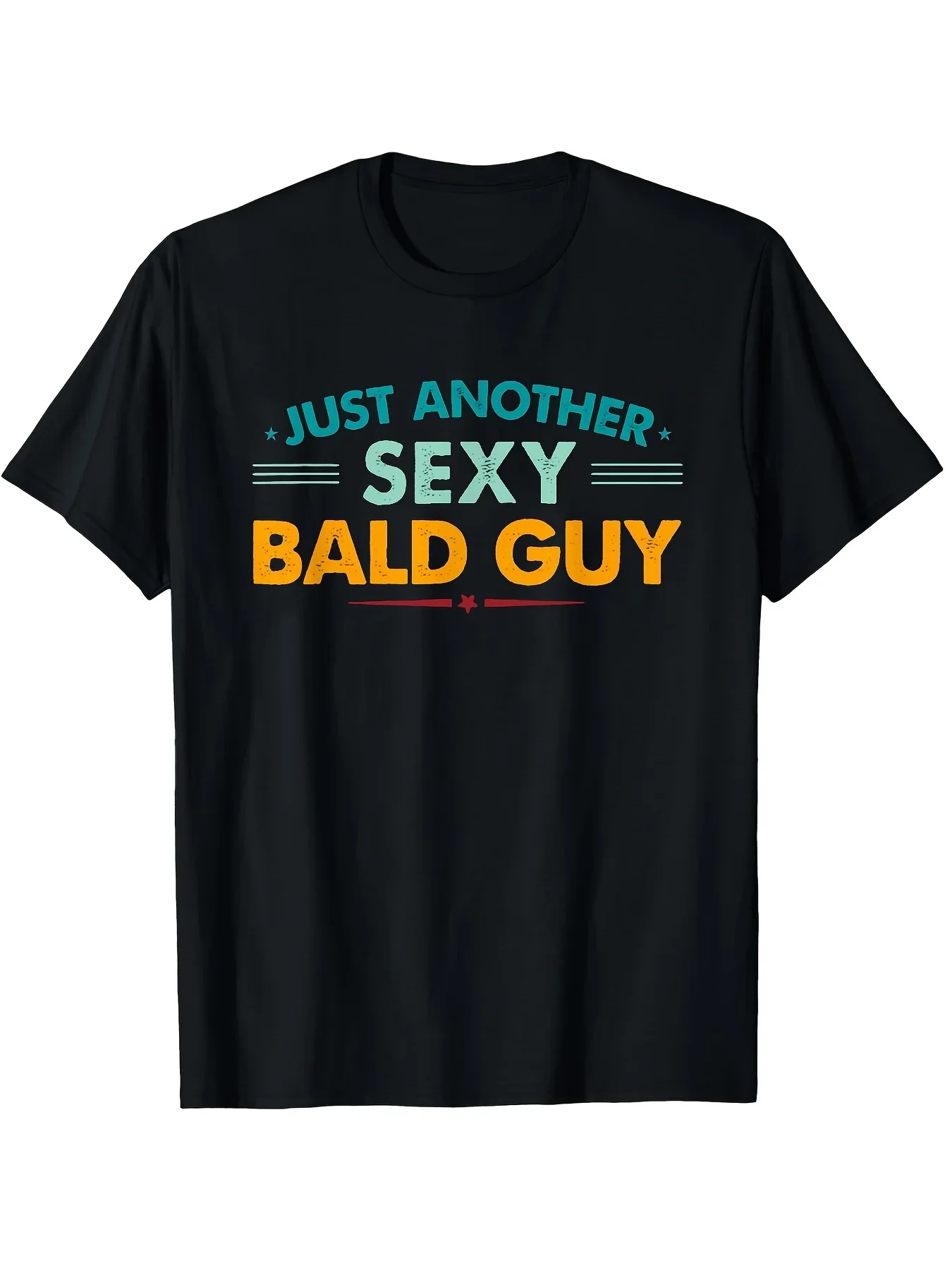 New Men'S Vintage Fun Bald Pride T-Shirt Featuring The Print 'Another Sexy Bald Guy', Short-Sleeved Round Neck Casual Top