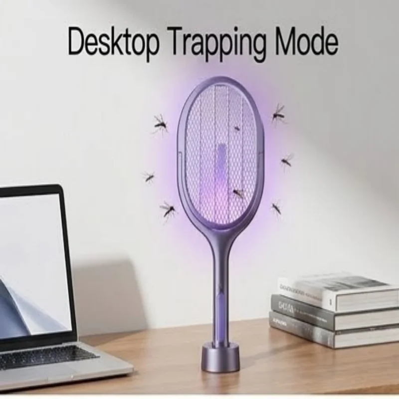 Telescopic Electric Mosquito Swatter & UV Trap Lamp Extendable Safe Physical Killer Rechargeable Wall Mount No Gap