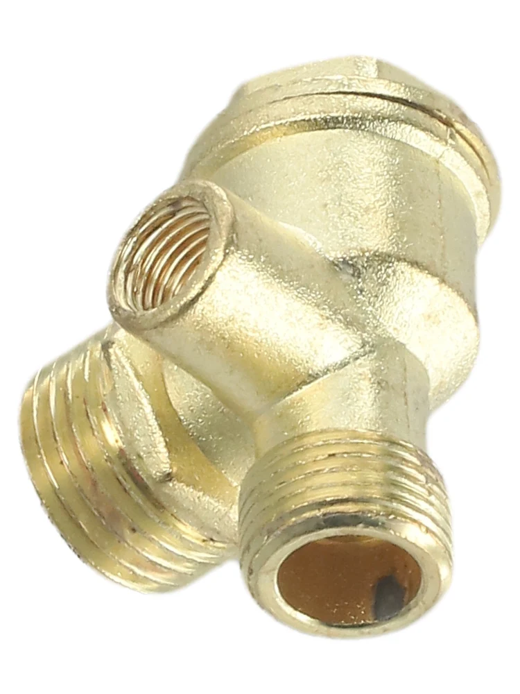 Gold High quality 10mm 20mm/16mm/10mm Air Compressor Check Valve 3-Port Brass Central Pneumatic Connector Tool