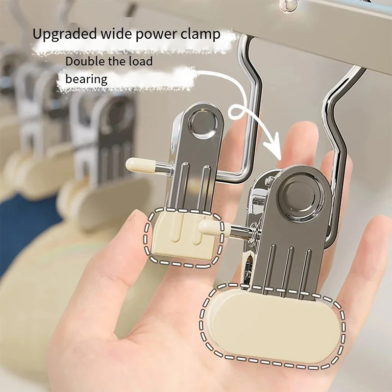 Stainless Steel Clothespins Laundry Clothes Clips With Hook Closet Clothes Organizer Pants Hanger Portable Hanging Pegs