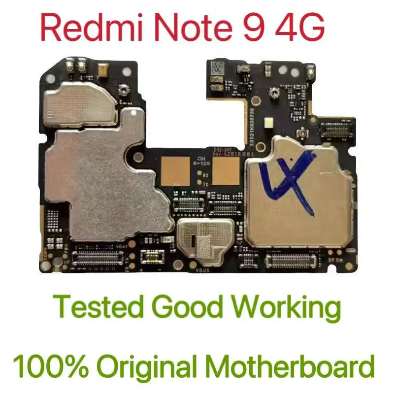 Global Version Original Unlocked Motherboard for Redmi Note 9 4G Tested Circuit Plate Main Logic Board for Redmi Note 9 4G