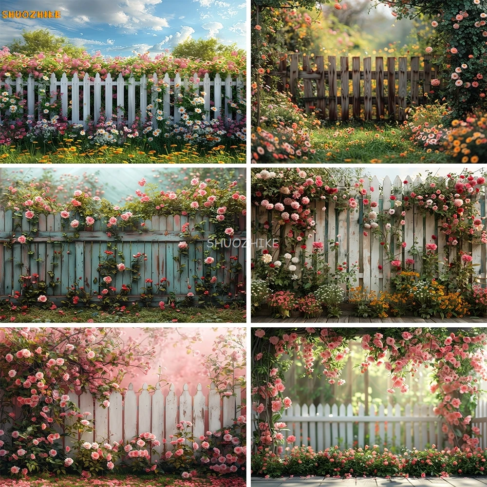

Spring Garden Backdrop Flowers Blossom Photography Background Baby Shower Birthday Wedding Party Decor Photo Studio Props