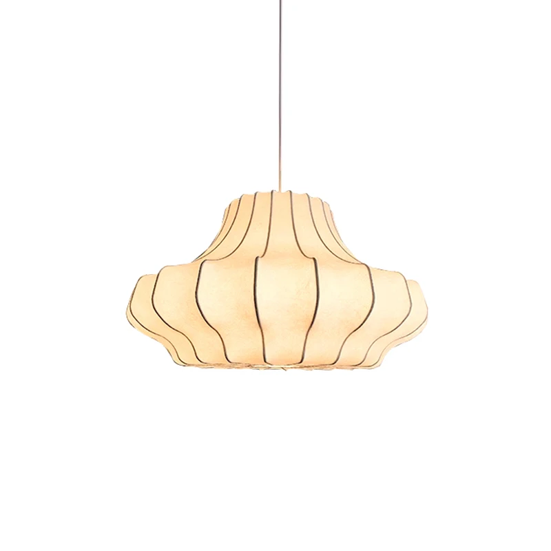 Lantern single head chandelier bedroom silk fabric modern creative living room Nordic chandelier