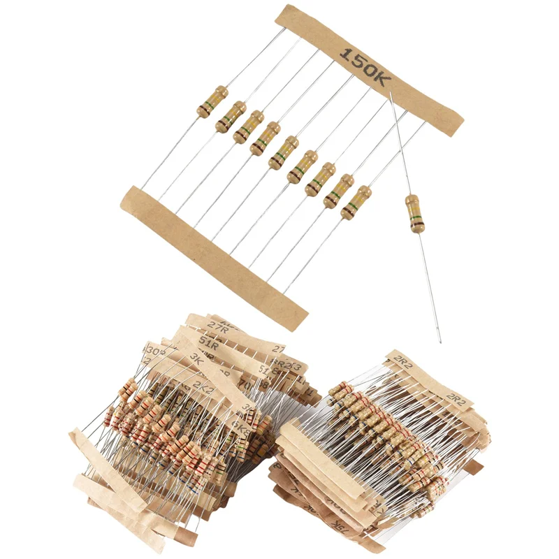 A68Z 500 قطعة 50 قيم 1/2 واط 0.5 واط 5% مقاومات فيلم الكربون مجموعة متنوعة #3