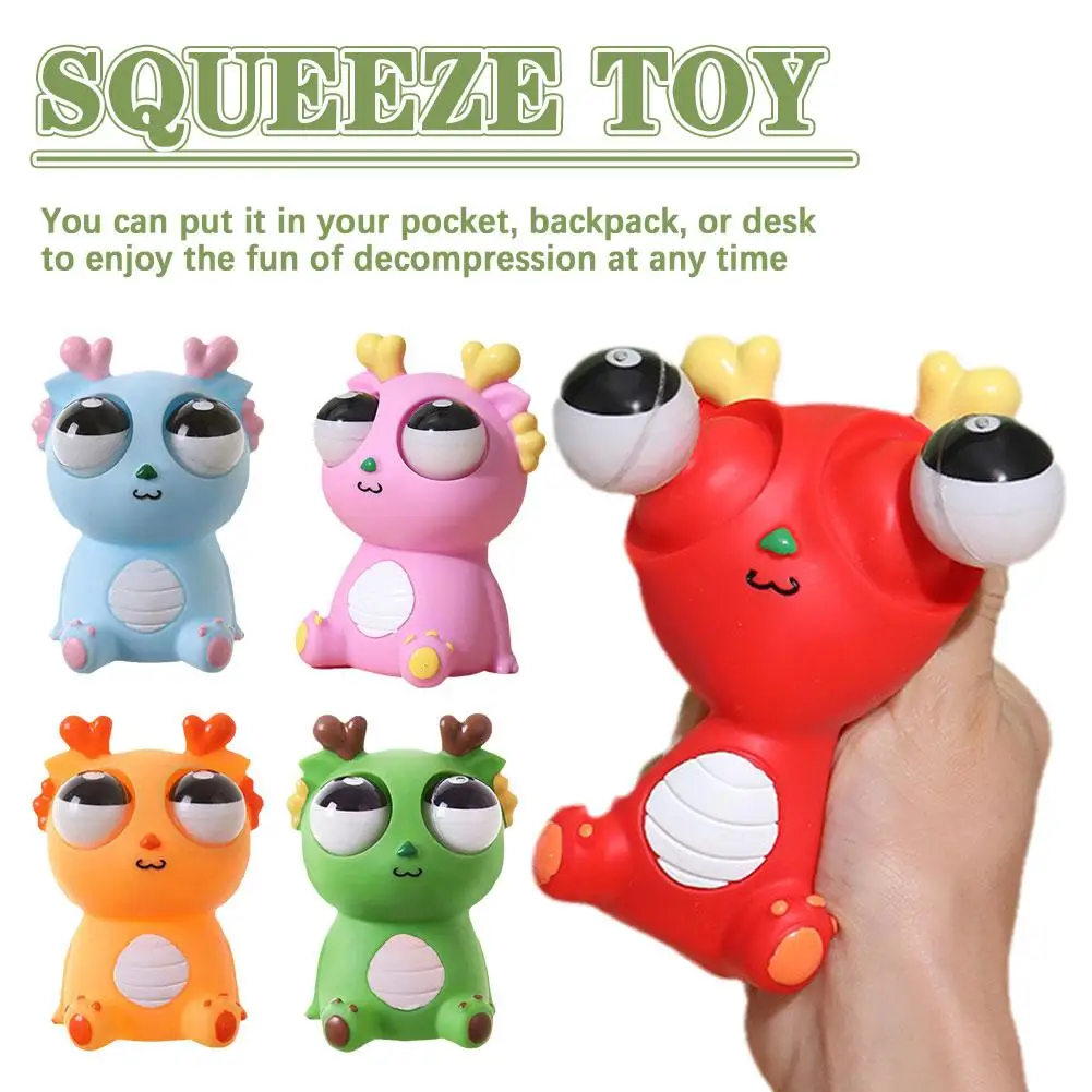 Squeeze Toy Eyeball Burst Dragon Patent Cartoon Cute Funny Explosive Doll Stress Relief Dragon Relieve Eyes Anxiety Adult P F4S1