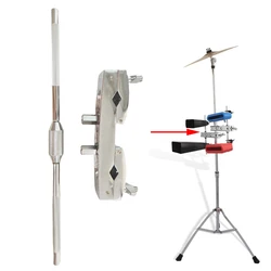 Drum Set Clamp,Tambourines Cowbell Holder Rod, Mounting Clamp Bracket with Steel Rod