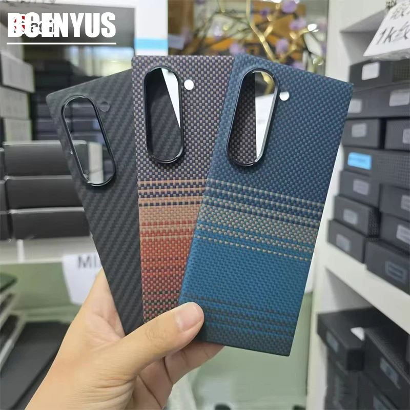 Real Carbon fiber Z Fold 6 Case For Samsung Galaxy Z Fold 6 case Aramid fiber Slim design Anti-fall Business phone case Fold 6