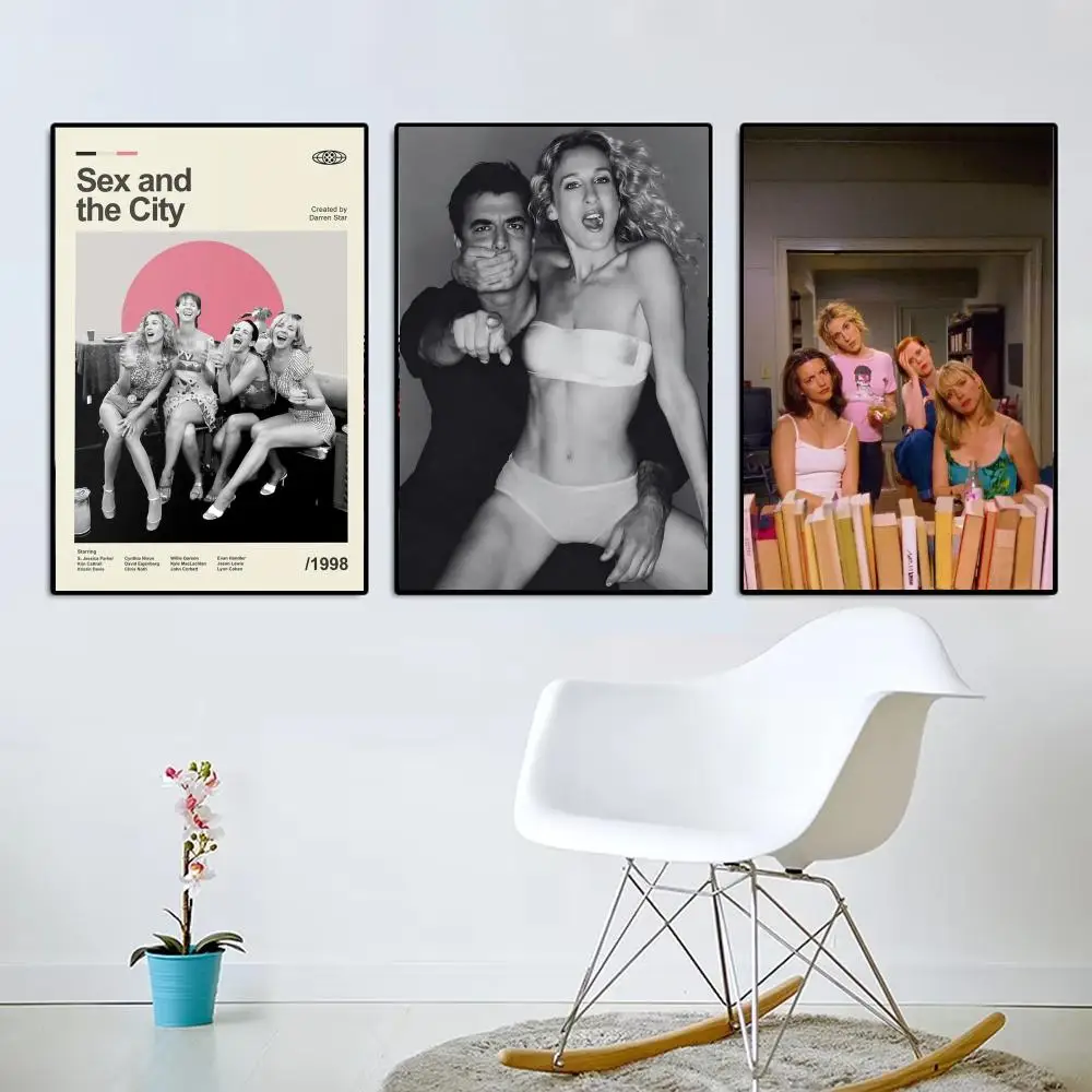 Movie S-Sex and The City Poster Modern Aesthetic Wall Art Poster Minimalist Room Decoration Items