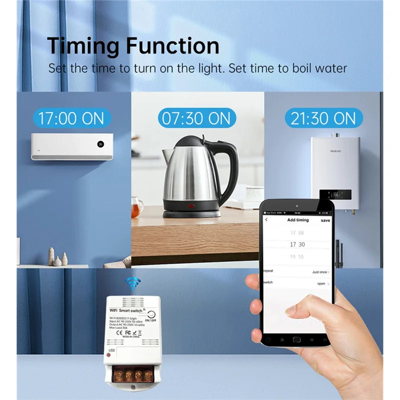A33T-Tuya Wifi وحدة التتابع الذكية 30A 6600 واط ل Alexa/Google Home الذكية التبديل التحكم عن بعد أتمتة المنزل