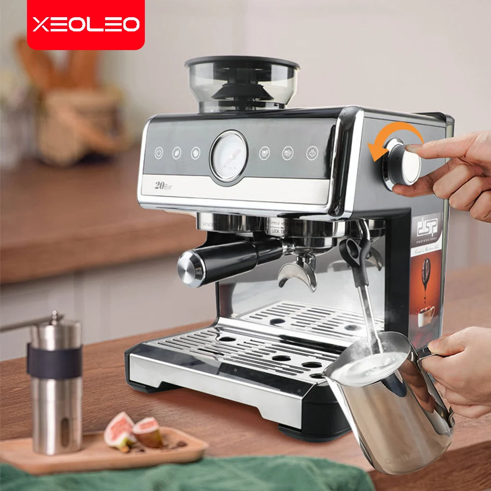 XEOLEO Espresso 20Bar Bean to Espresso Cafetera Coffee Making Machine Professional Electric Coffee Grinder Maker VS HiBREW