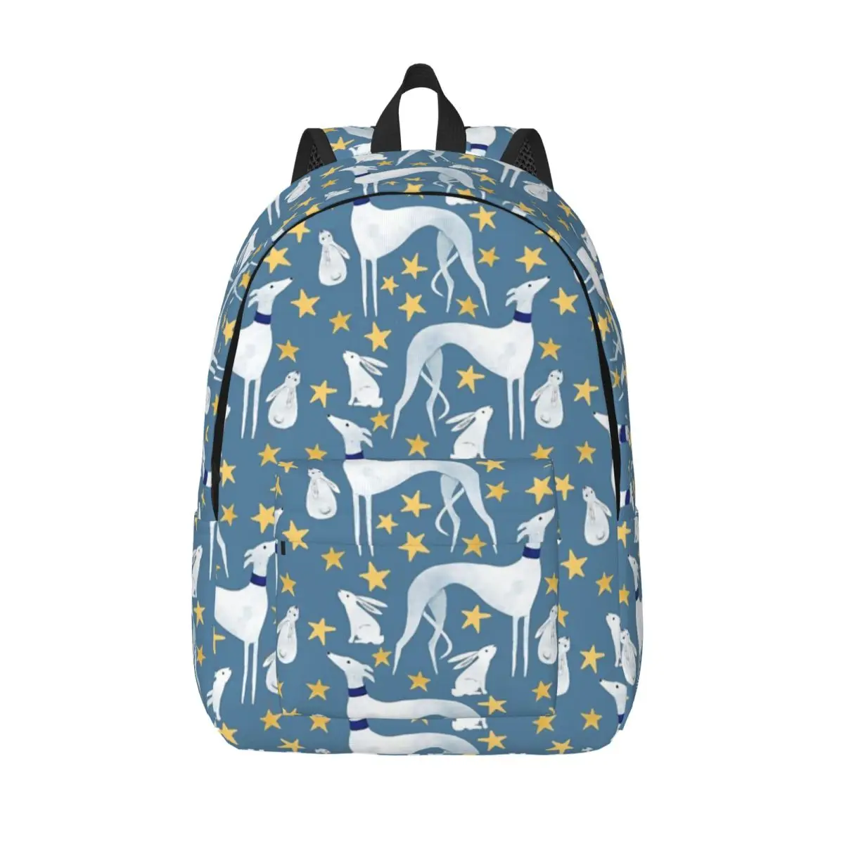Galgo Hare And Stars Backpack for Preschool Primary School Student Greyhound Whippet Dog Book Bags Boy Girl Kids Daypack Durable