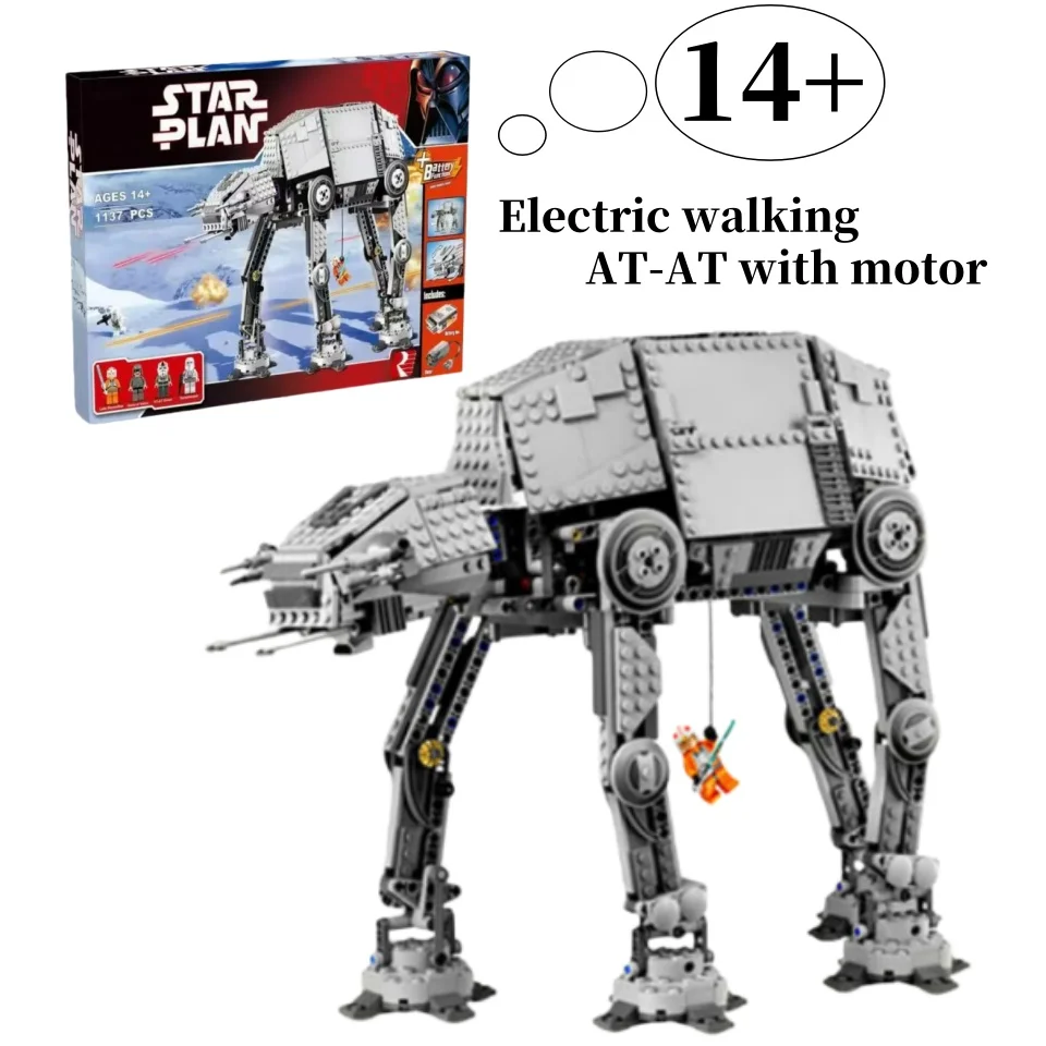2026 nieuw model met motor 1137 stuks 05050 elektrisch 10178 lopen AT-AT model bouwsteen speelgoed kinderen verjaardagscadeau