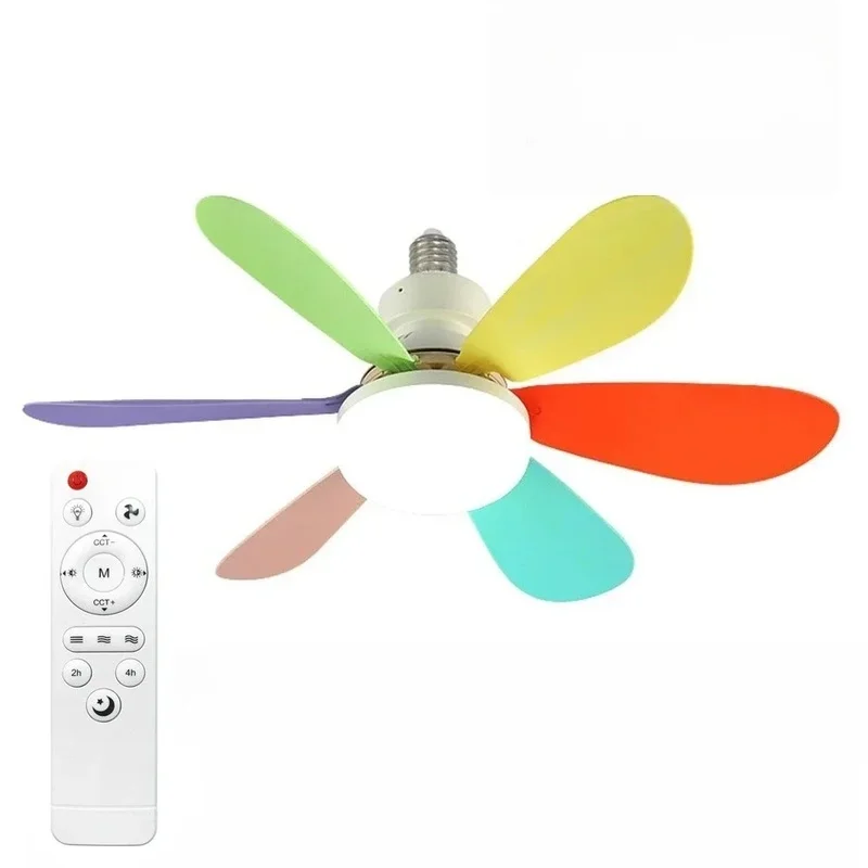 New StyleLED Socket Fan Light with Remote Small Ceiling Fan with Light, Cordless Light Socket Fan for Kitchen Bedroom Small Room