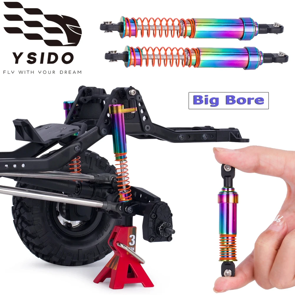 YSIDO 2PCS Big Bore Shock Absorber Oil Damper with Offset Shock Cap for 1/10 RC Crawler LCG Cheater Rigs SCX10 TRX4 Capra VS4-10