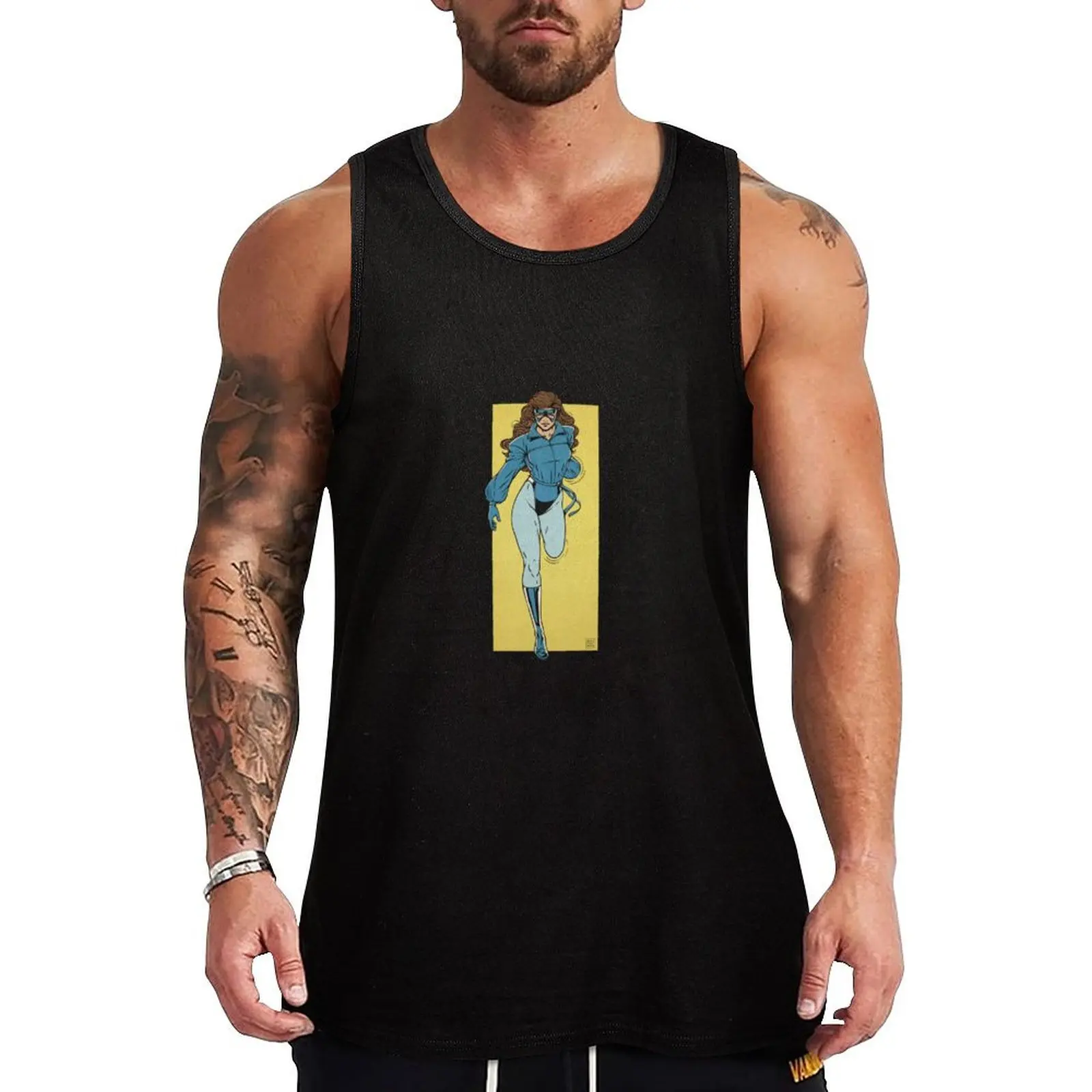 Kat - 1985 Excalibur Tank Top Industrial Work Tank Top Durable Sleeveless Top