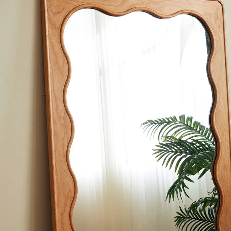 Piso de corpo inteiro japonês, madeira sólida, casa, internet, celebridade, madeira de cerejeira, espelho de comprimento total, quarto