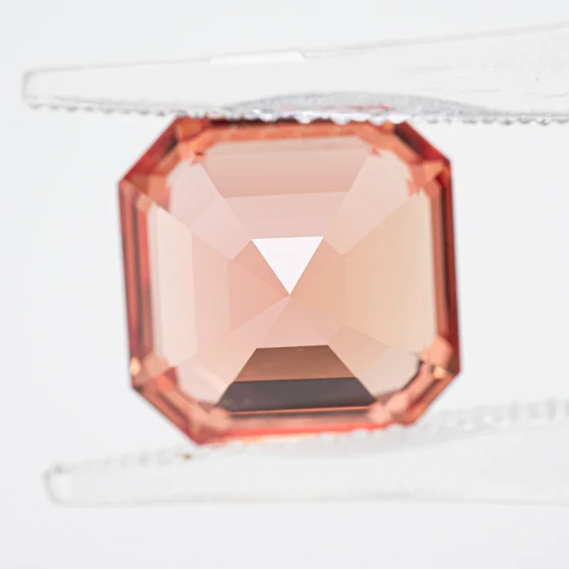 Top Lab Grown Sapphire Sunset Orange Color Square Asscher Cut VVS1 Charms DIY Jewelry Making Material Selectable AGL Certificate