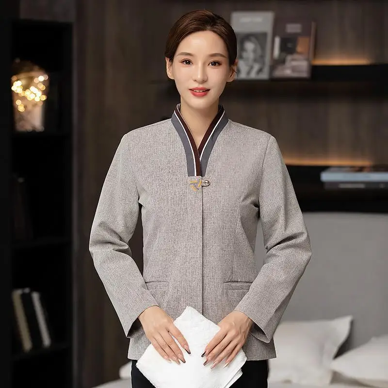 Cleaning Work Clothes Long Sleeve Hotel Guest Room Cleaner Uniform Property Aunt PA Cleaning Service Uniform Thickened Large Siz